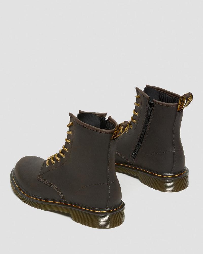 Kids' Dr Martens Youth 1460 Wildhorse Leather Lace Up Boots Dark / Brown | AU 716NWY